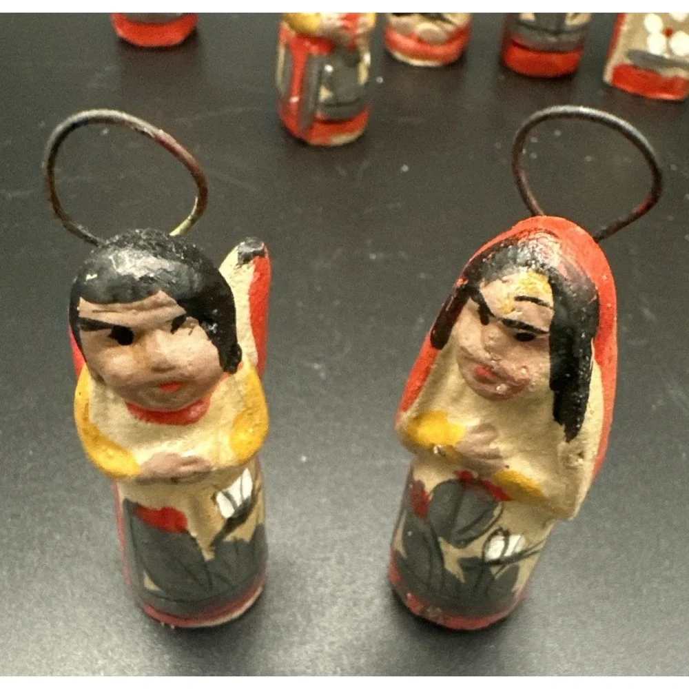 South American Mexican Folk Art Nativity Set Clay Pottery Handmade 11 pc 2